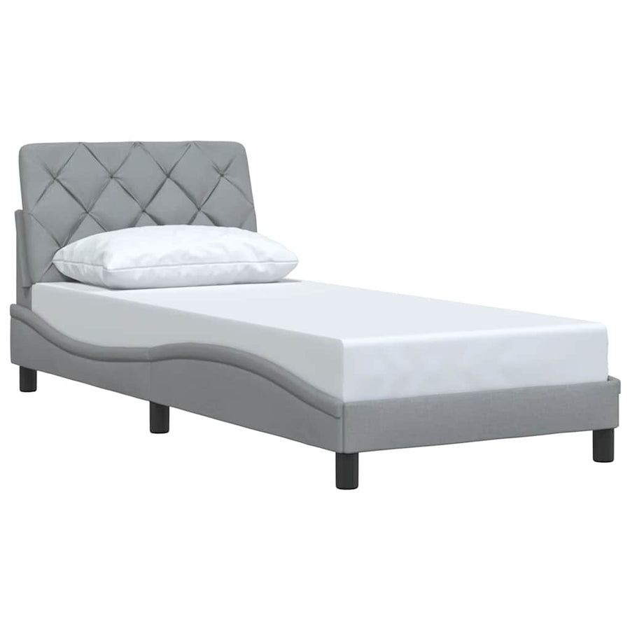Bedframe zonder matras 90x190 cm stof lichtgrijs