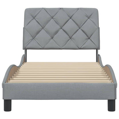 Bedframe zonder matras 90x190 cm stof lichtgrijs