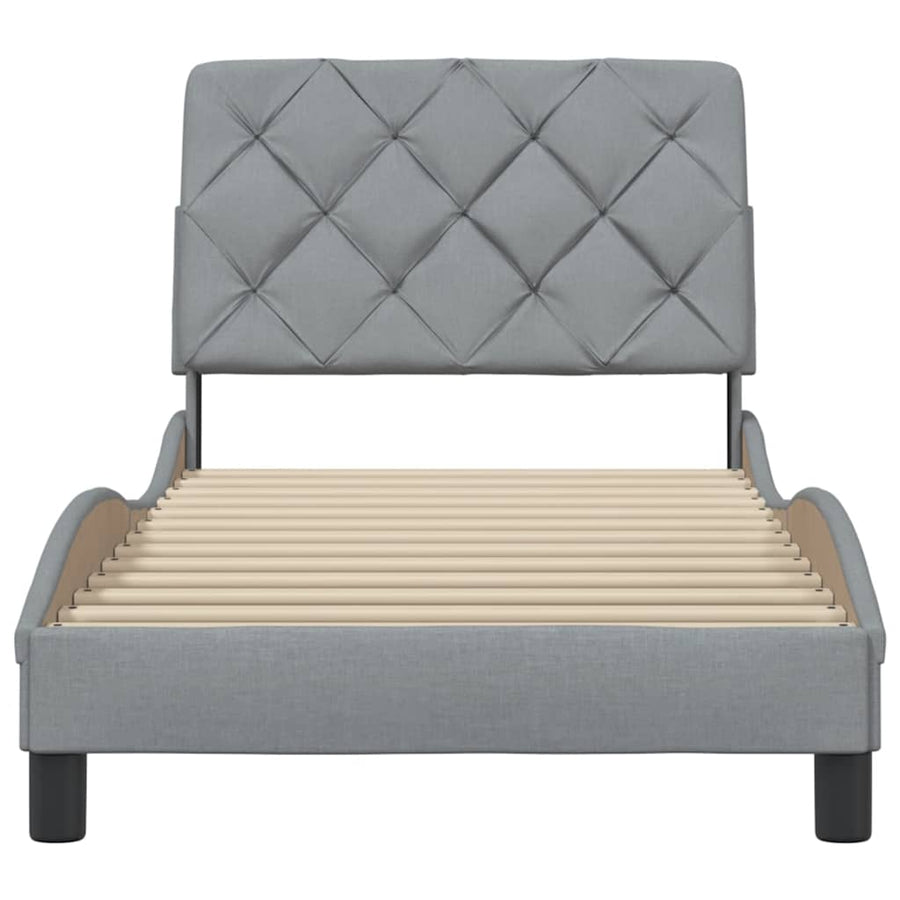 Bedframe zonder matras 90x190 cm stof lichtgrijs