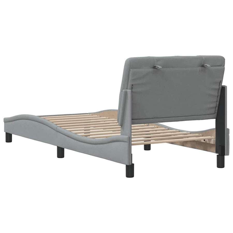 Bedframe zonder matras 90x190 cm stof lichtgrijs