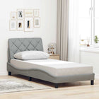 Bedframe 90x190 cm stof lichtgrijs