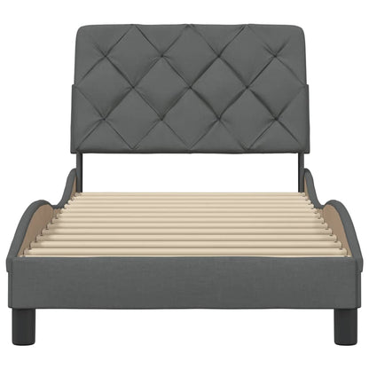 Bedframe zonder matras 90x190 cm stof donkergrijs