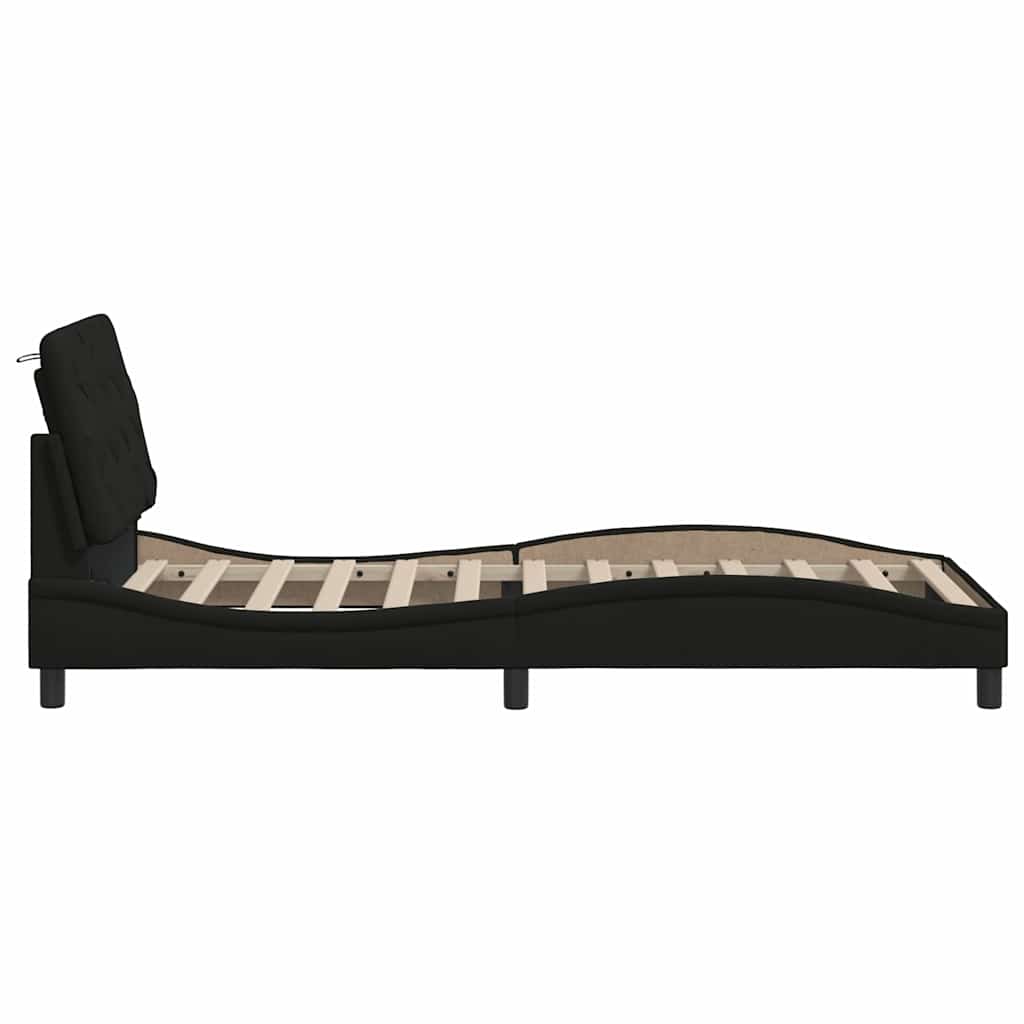 Bedframe zonder matras 90x190 cm stof zwart
