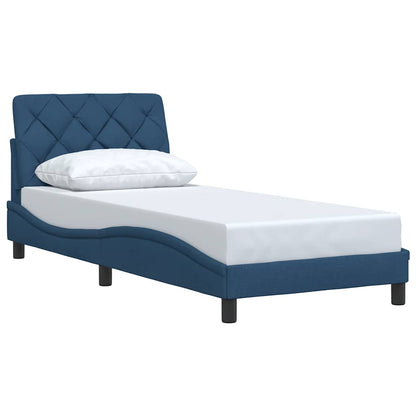 Bedframe zonder matras 90x190 cm stof blauw