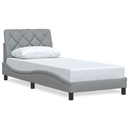 Bedframe zonder matras 90x200 cm stof lichtgrijs