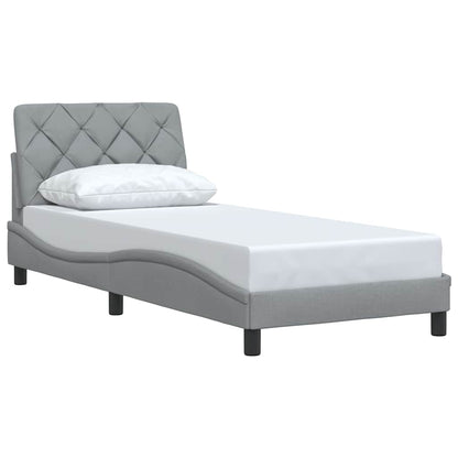 Bedframe zonder matras 90x200 cm stof lichtgrijs