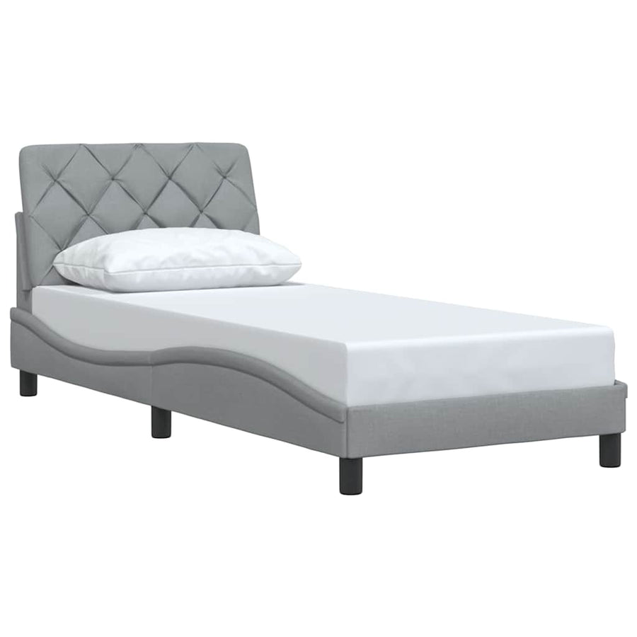 Bedframe zonder matras 90x200 cm stof lichtgrijs