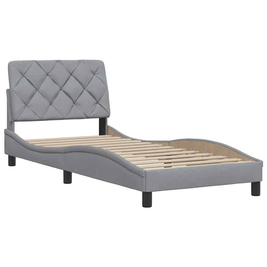 Bedframe zonder matras 90x200 cm stof lichtgrijs