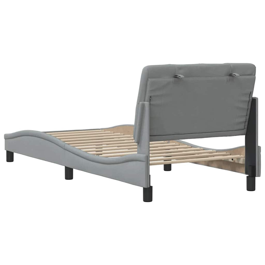 Bedframe zonder matras 90x200 cm stof lichtgrijs
