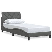 Bedframe zonder matras 90x200 cm stof donkergrijs