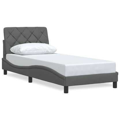 Bedframe zonder matras 90x200 cm stof donkergrijs