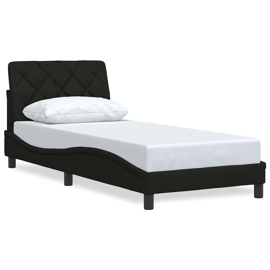 Bedframe zonder matras 90x200 cm stof zwart