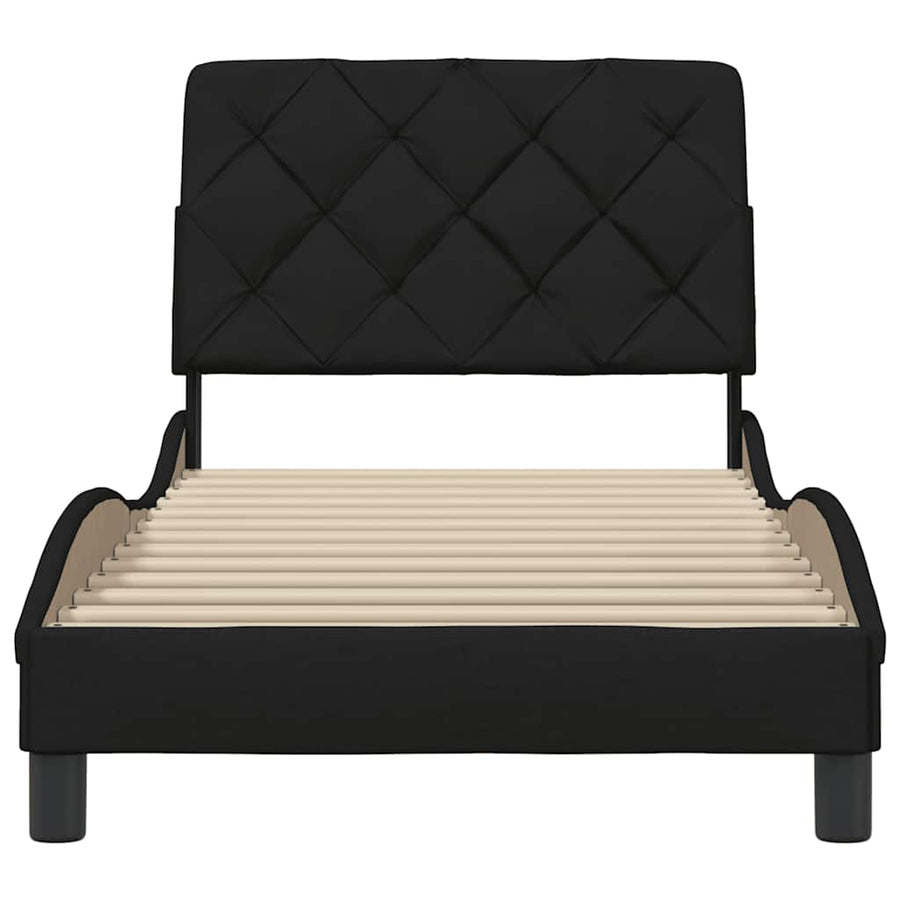 Bedframe zonder matras 90x200 cm stof zwart
