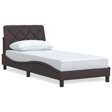 Bedframe zonder matras 90x200 cm stof donkerbruin