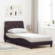 Bedframe 90x200 cm stof donkerbruin