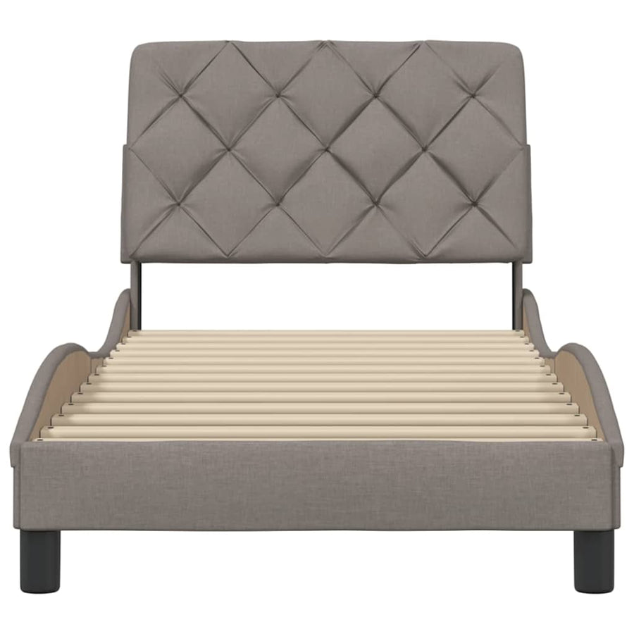 Bedframe zonder matras 90x200 cm stof taupe