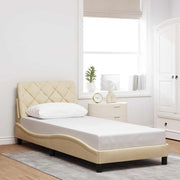 Bedframe 90x200 cm stof crèmekleurig