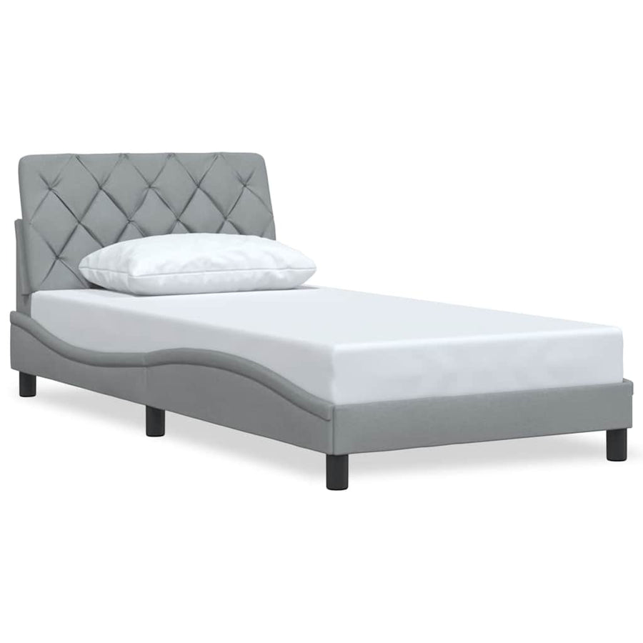 Bedframe zonder matras 100x200 cm stof lichtgrijs