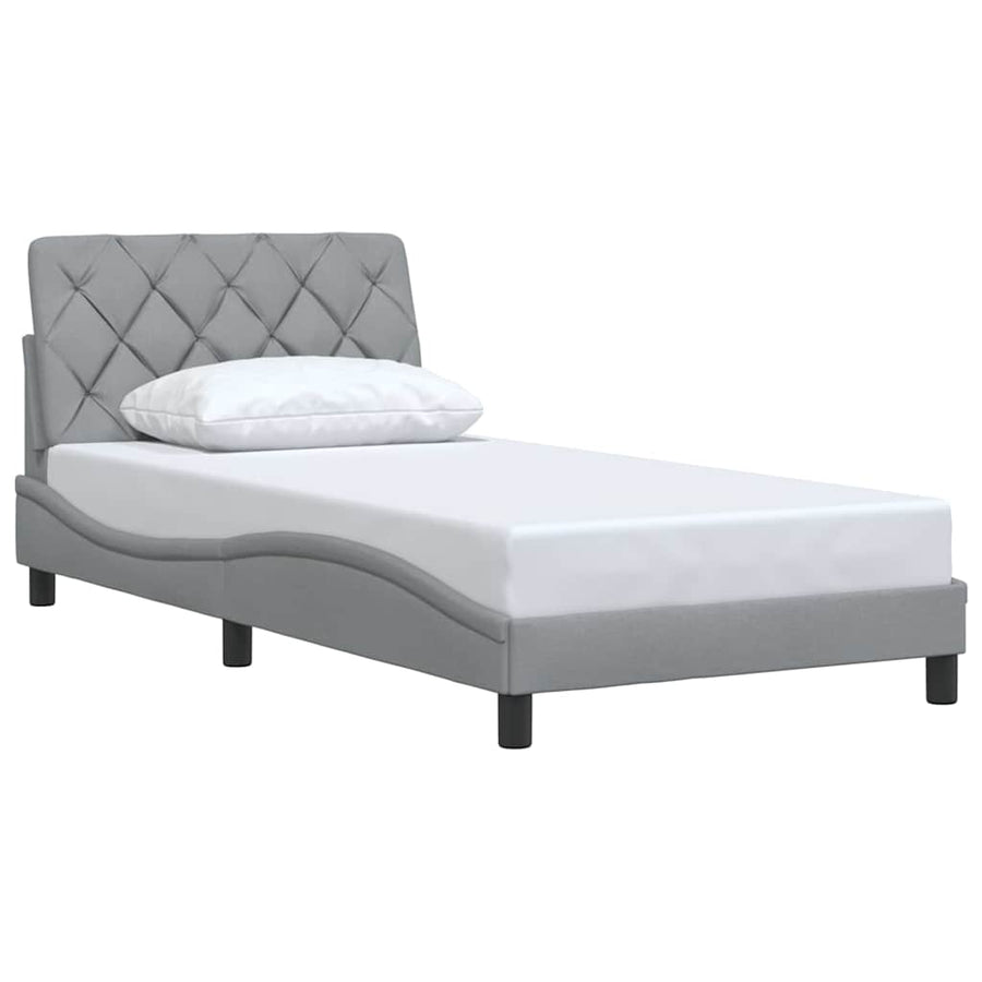 Bedframe zonder matras 100x200 cm stof lichtgrijs