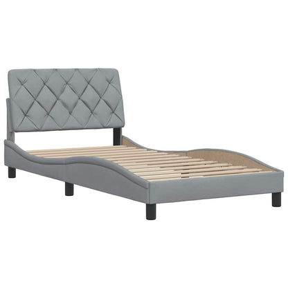 Bedframe zonder matras 100x200 cm stof lichtgrijs