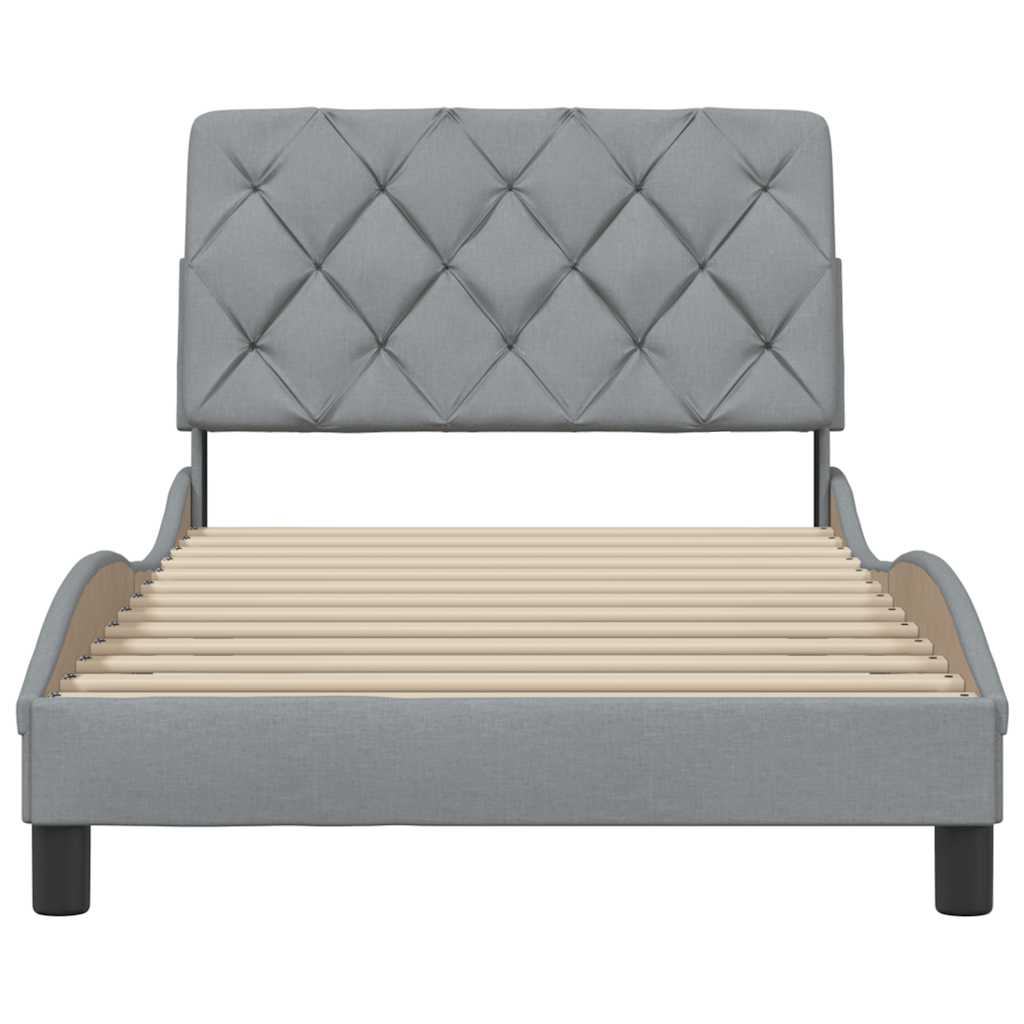 Bedframe zonder matras 100x200 cm stof lichtgrijs