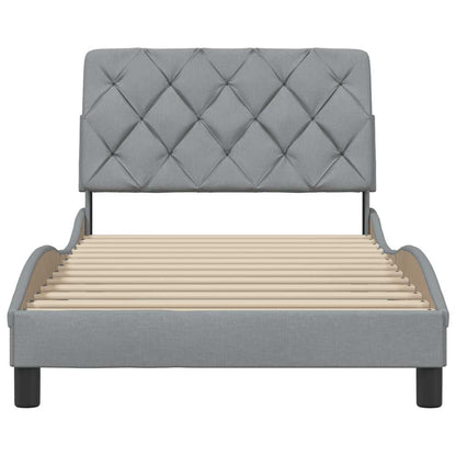 Bedframe zonder matras 100x200 cm stof lichtgrijs