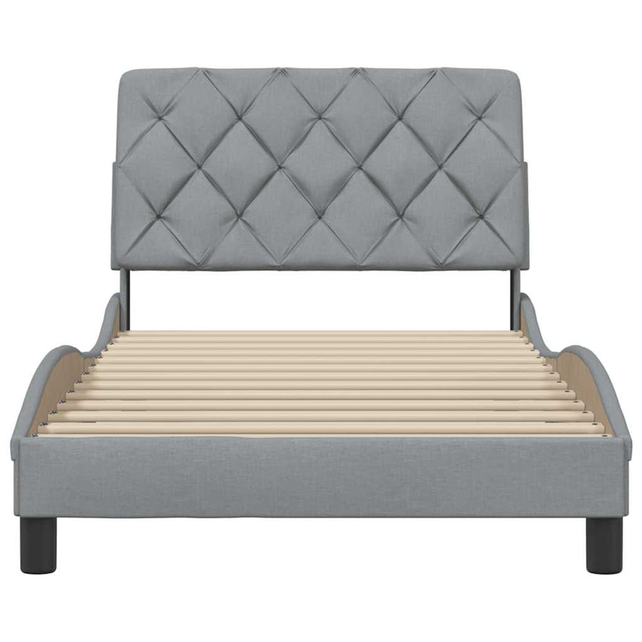 Bedframe zonder matras 100x200 cm stof lichtgrijs