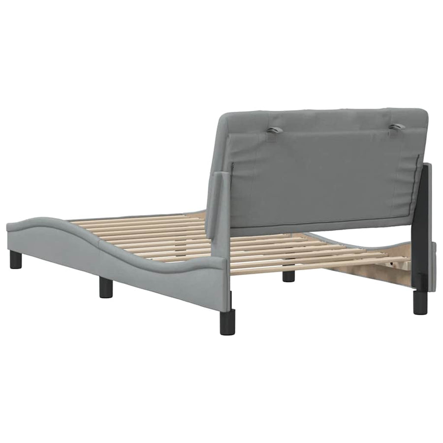 Bedframe zonder matras 100x200 cm stof lichtgrijs