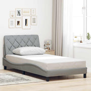 Bedframe 100x200 cm stof lichtgrijs