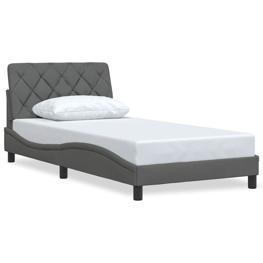 Bedframe zonder matras 100x200 cm stof donkergrijs