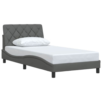 Bedframe zonder matras 100x200 cm stof donkergrijs