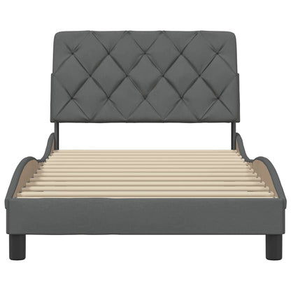 Bedframe zonder matras 100x200 cm stof donkergrijs