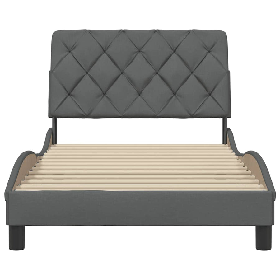 Bedframe zonder matras 100x200 cm stof donkergrijs