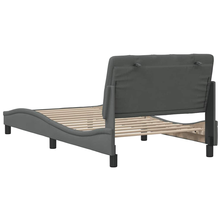 Bedframe zonder matras 100x200 cm stof donkergrijs