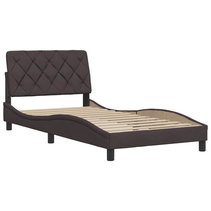Bedframe zonder matras 100x200 cm stof donkerbruin