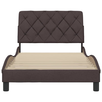Bedframe zonder matras 100x200 cm stof donkerbruin