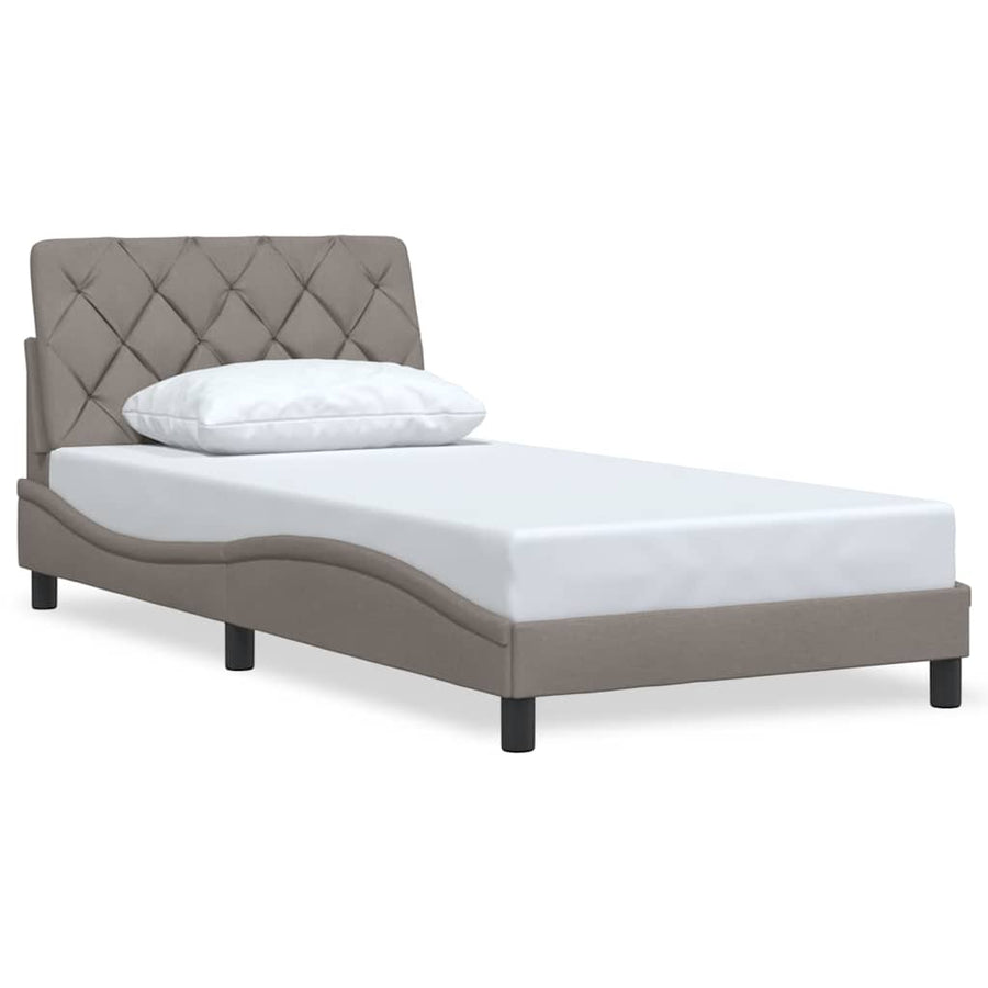 Bedframe zonder matras 100x200 cm stof taupe