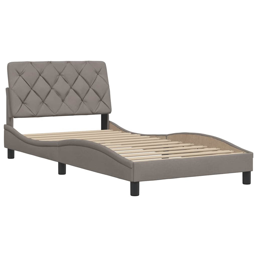 Bedframe zonder matras 100x200 cm stof taupe