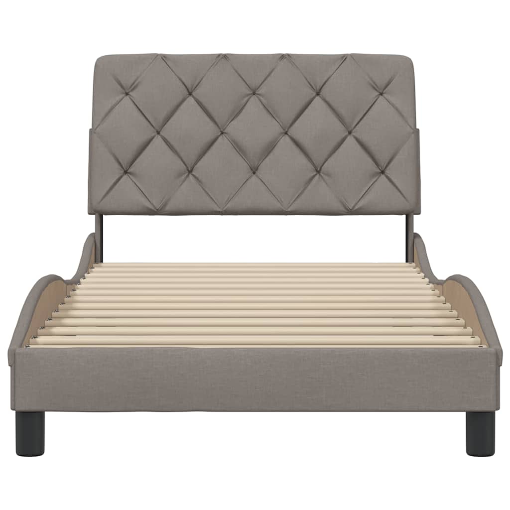 Bedframe zonder matras 100x200 cm stof taupe