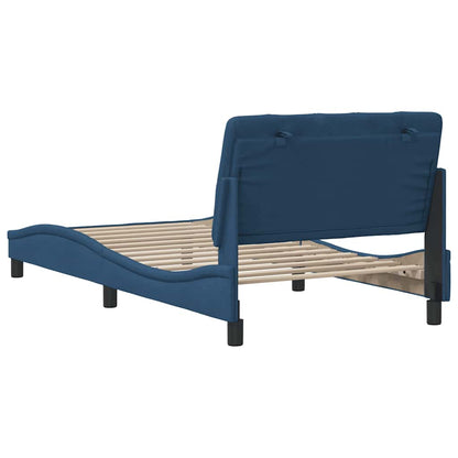 Bedframe zonder matras 100x200 cm stof blauw