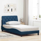 Bedframe 100x200 cm stof blauw