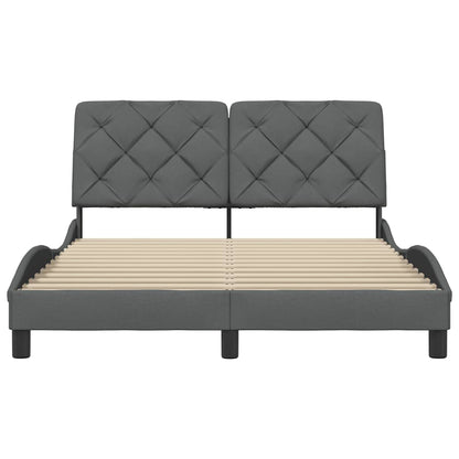 Bedframe zonder matras 120x200 cm stof donkergrijs