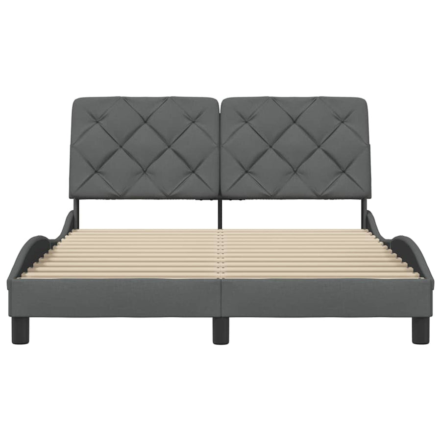 Bedframe zonder matras 120x200 cm stof donkergrijs