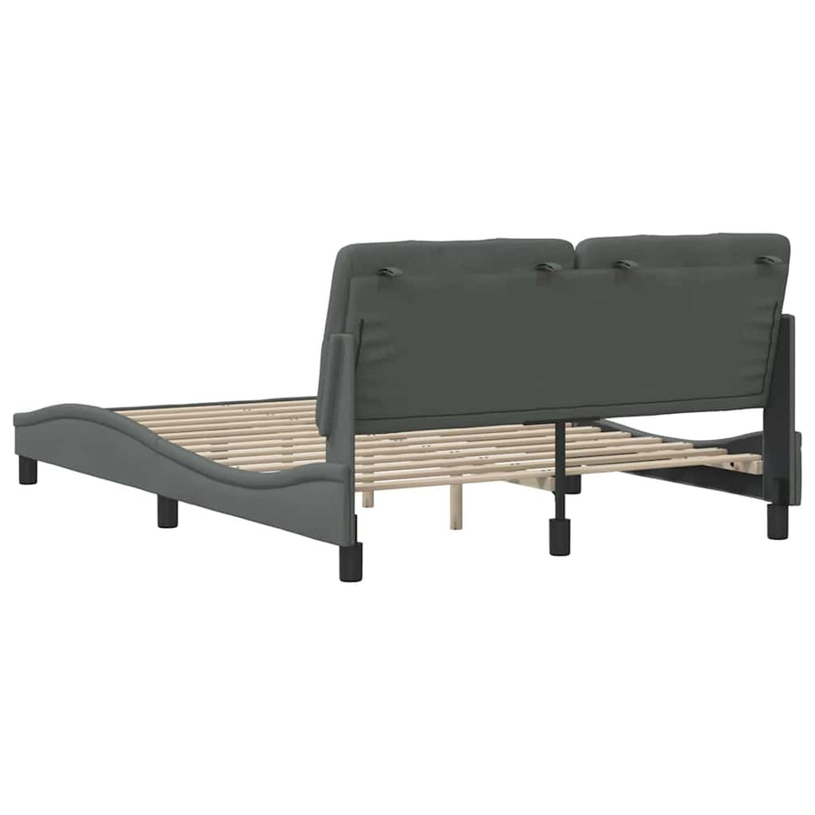Bedframe zonder matras 120x200 cm stof donkergrijs