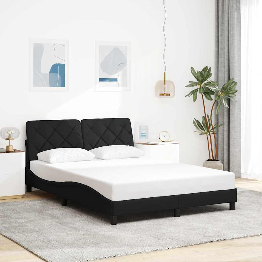 Bedframe zonder matras 120x200 cm stof zwart