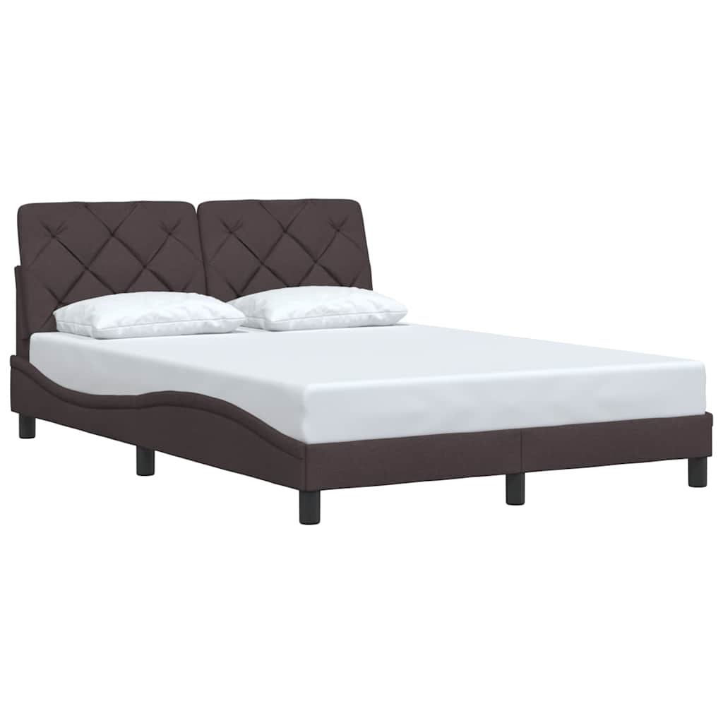 Bedframe zonder matras 120x200 cm stof donkerbruin