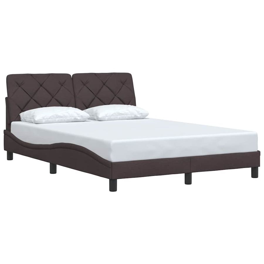 Bedframe zonder matras 120x200 cm stof donkerbruin