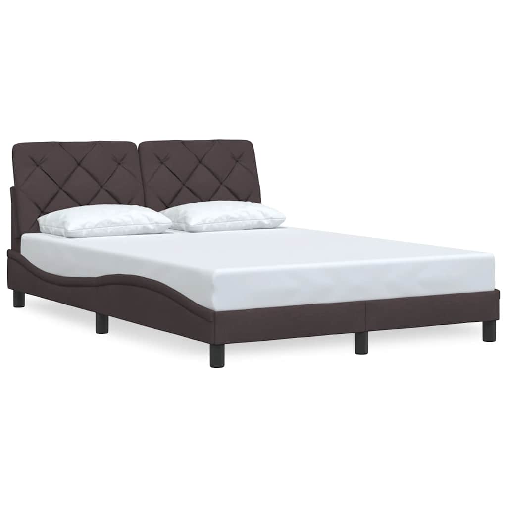 Bedframe zonder matras 120x200 cm stof donkerbruin