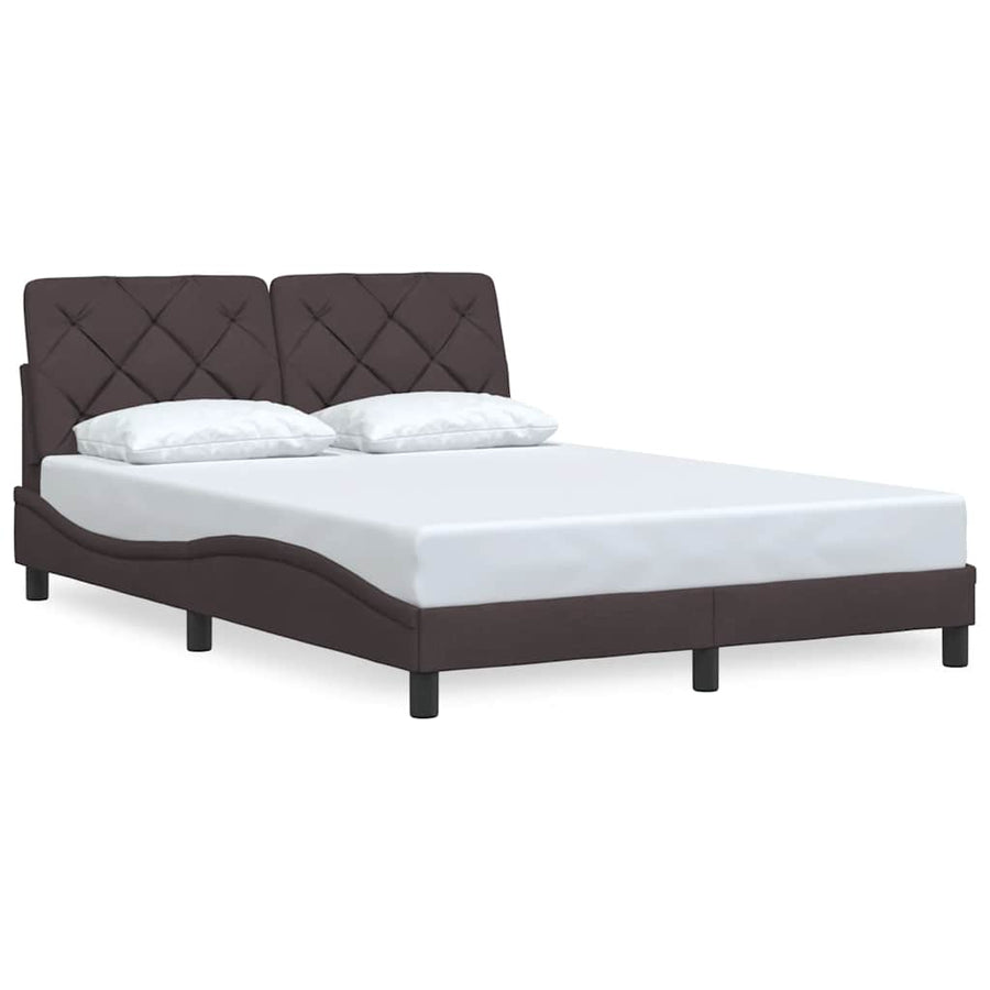 Bedframe zonder matras 120x200 cm stof donkerbruin