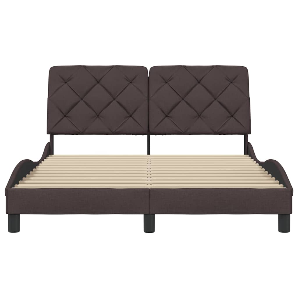 Bedframe zonder matras 120x200 cm stof donkerbruin